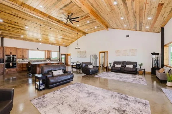 a view of a lush green space