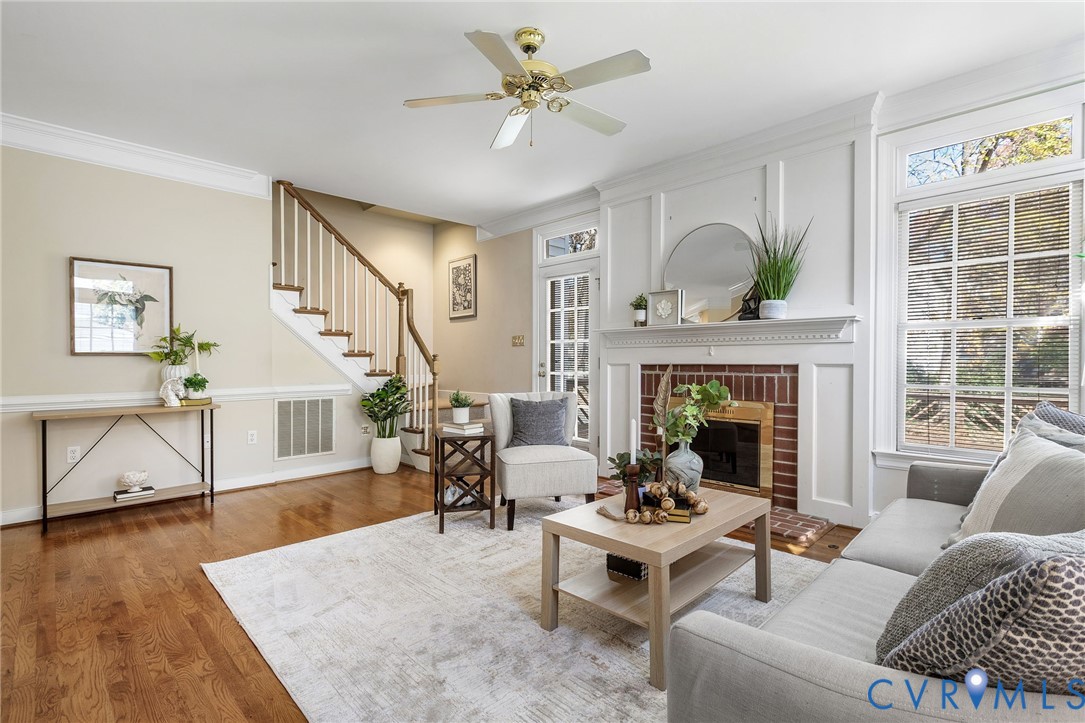 1608 Fairfield Green Road Henrico, VA 23238 - Photo 8 of 35 a living room with furniture and a fireplace