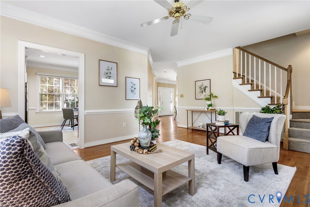 1608 Fairfield Green Road Henrico, VA 23238 - Photo 10 of 35 a living room with furniture and wooden floor