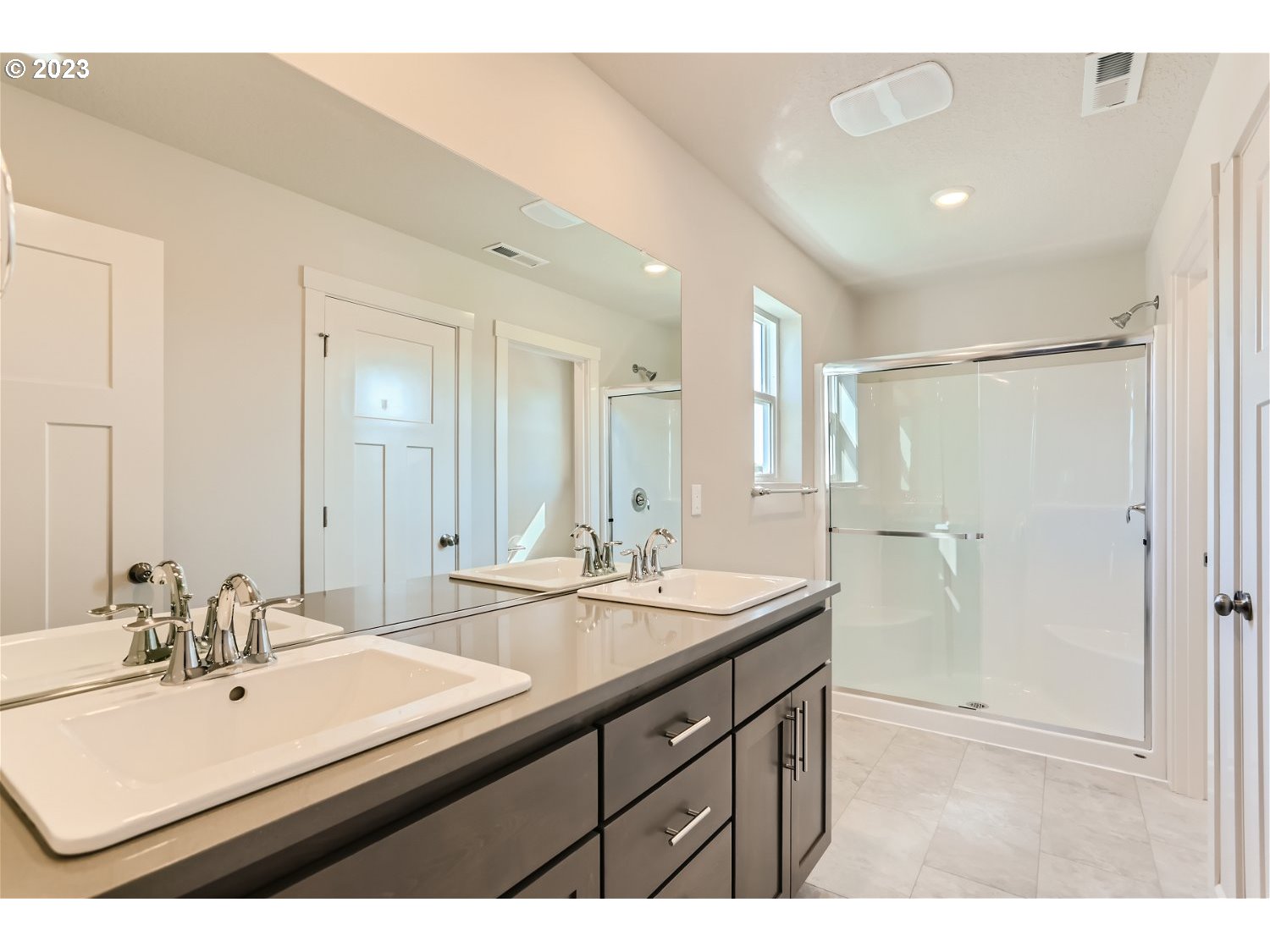 2772 Northeast Hill Road McMinnville, OR 97128 - Photo 12 of 26 a bathroom with a sink double vanity and a mirror