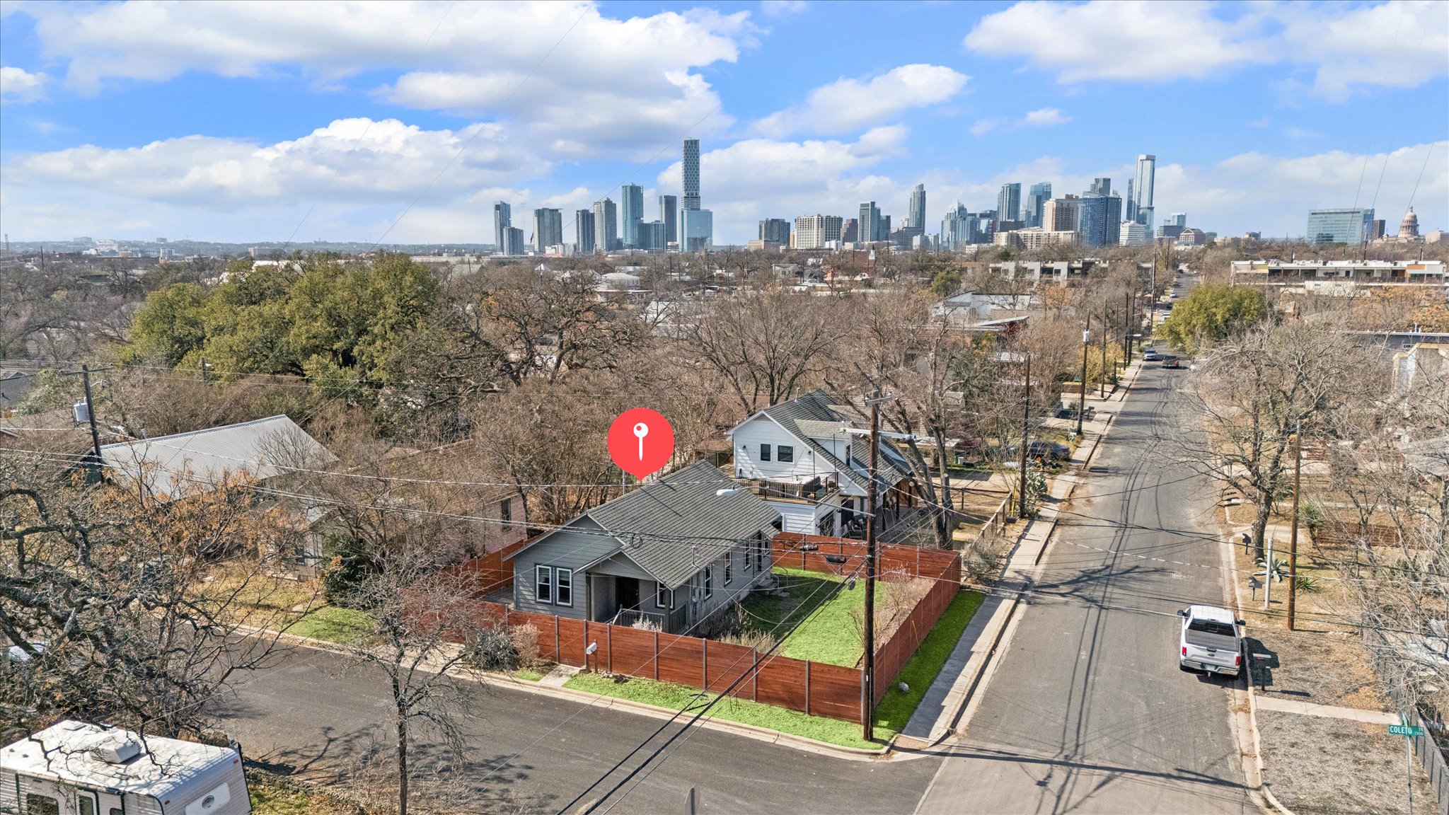 1210 Coleto Street Austin, TX 78702 - Photo 24 of 24 Aerial view of the property. Large privately fenced in yard only minutes from downtown!