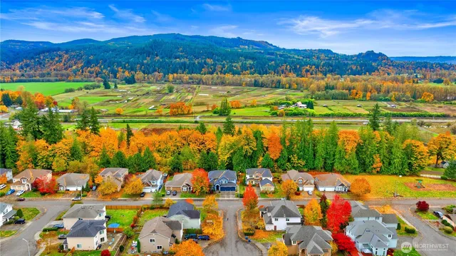 a view of lake and mountain