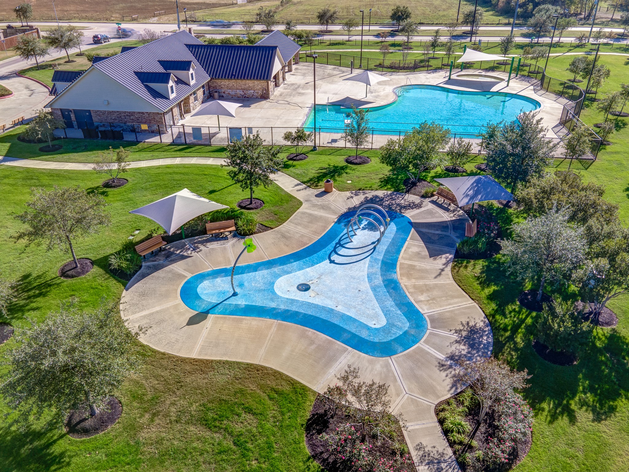 23346 Hemlock Tree Lane Katy, TX 77493 - Photo 5 of 7 an aerial view of a house with yard swimming pool and outdoor seating