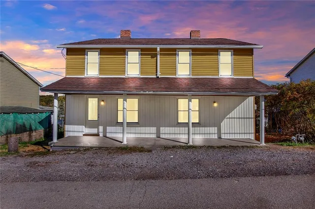 a front view of a house