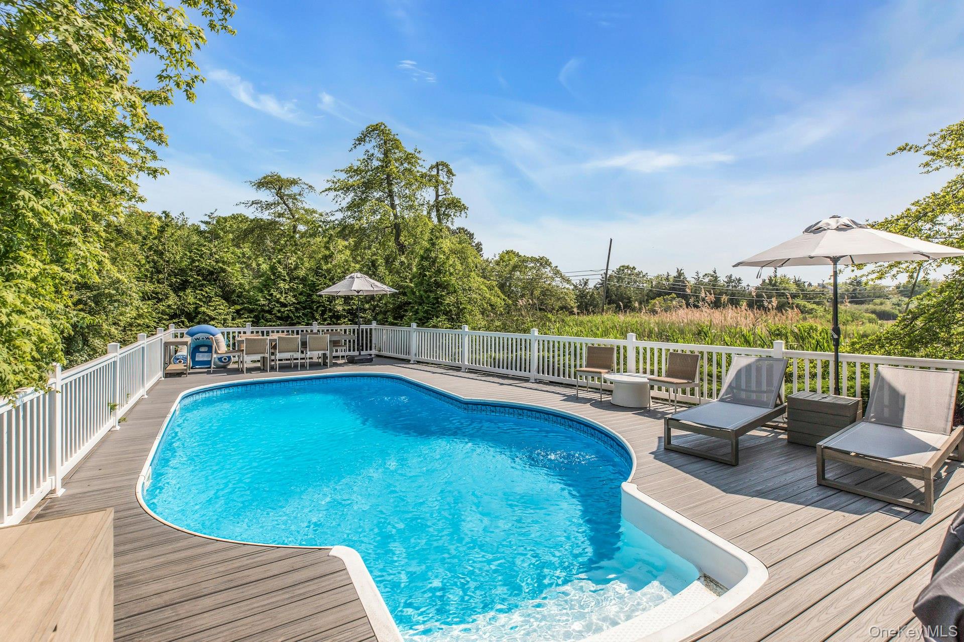 56 South Country Road Westhampton, NY 11977 - Photo 33 of 43 a view of a swimming pool with a patio
