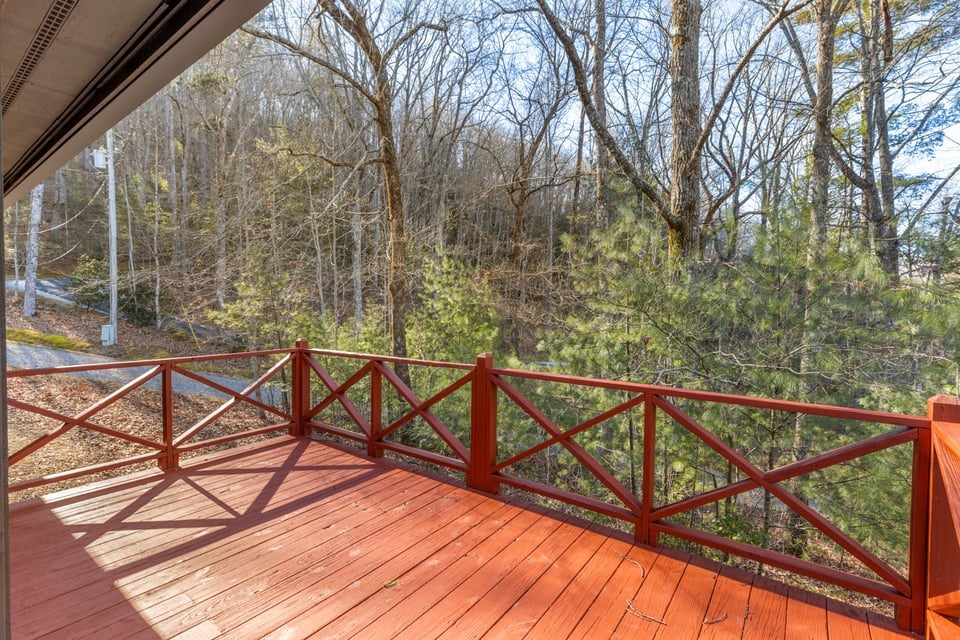 795 Buck Falls Road Highlands, NC 28741 - Photo 20 of 39 Elevated deck overlooking the woods creating a true mountain cabin feel