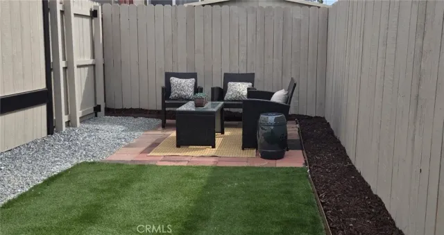 a view of outdoor space with seating area