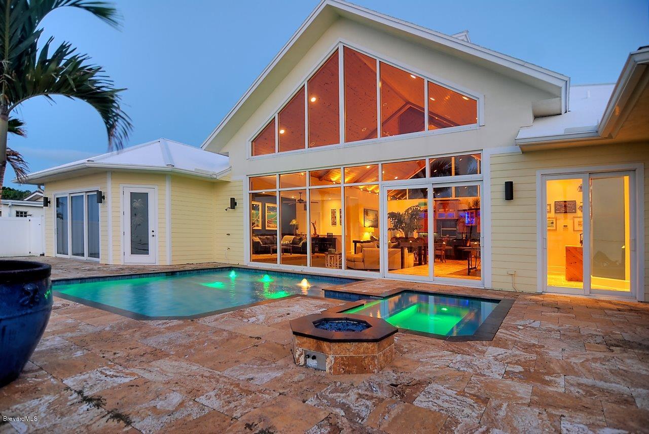 21 Country Club Road Cocoa Beach, FL 32931 - Photo 5 of 22 POOL AREA WITH GAS FIRE PIT