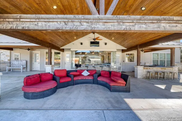 a living room with furniture