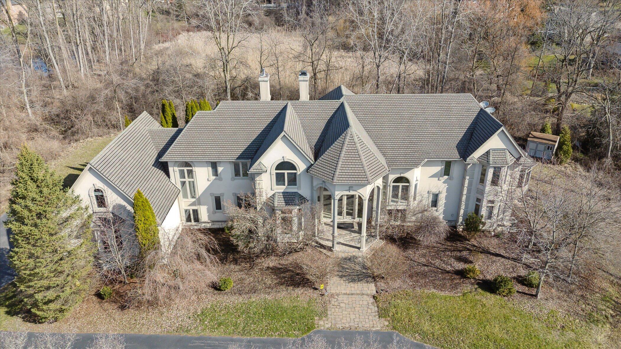 overhead front view of house