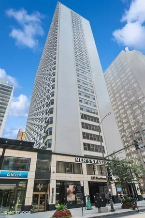 a view of a tall building