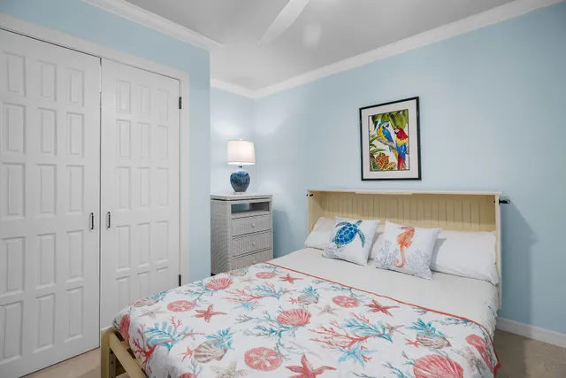 a view of empty room with large windows