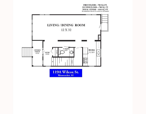 119 Wilcox Street Woonsocket, RI 02895 - Photo 2 of 3 1st Floor Plan.