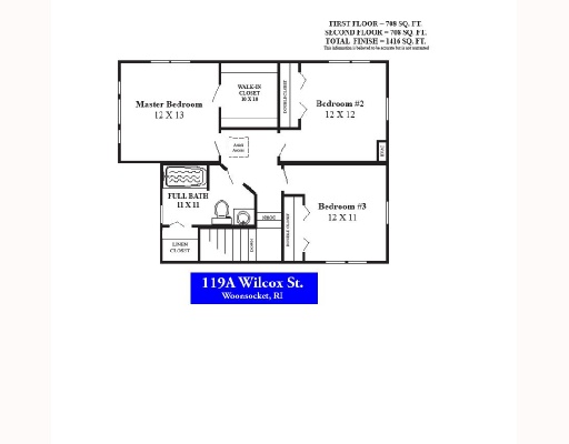 119 Wilcox Street Woonsocket, RI 02895 - Photo 3 of 3 2nd Floor Plan.
