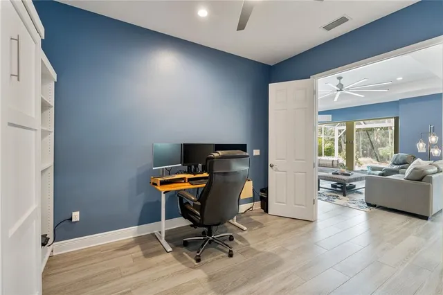 an aerial view of houses and roads