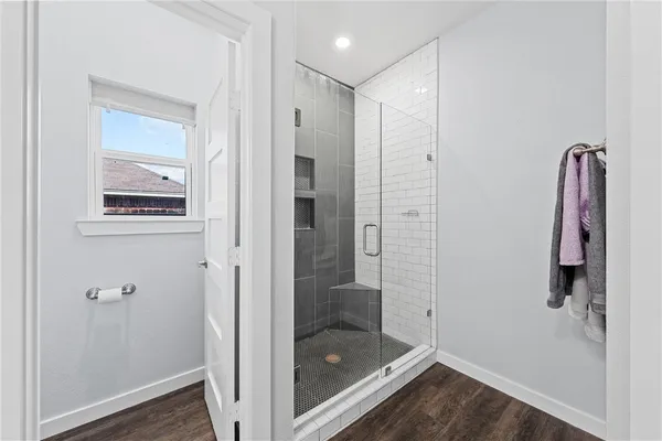 a bathroom with a shower