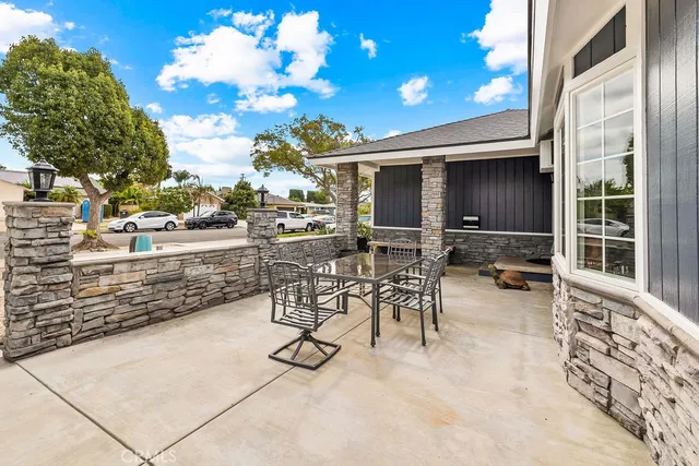 a view of an outdoor space with seating area