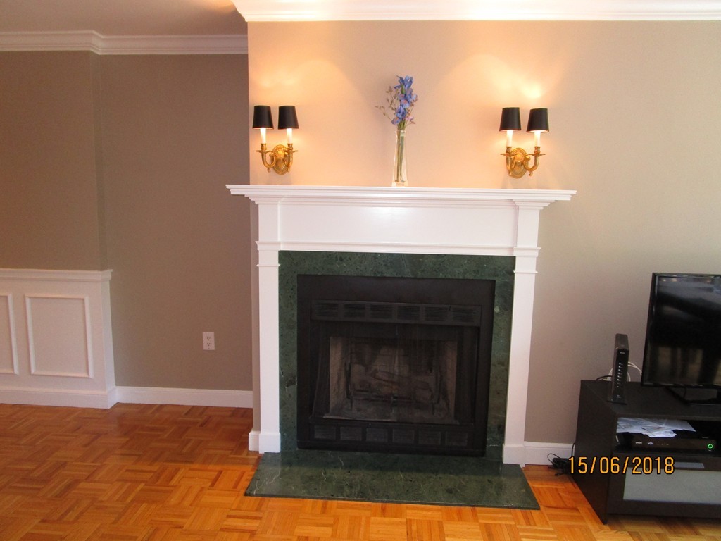 390 Commonwealth Avenue, Unit 210 Boston, MA 02215 - Photo 8 of 30 a living room with a fireplace and a flat screen tv