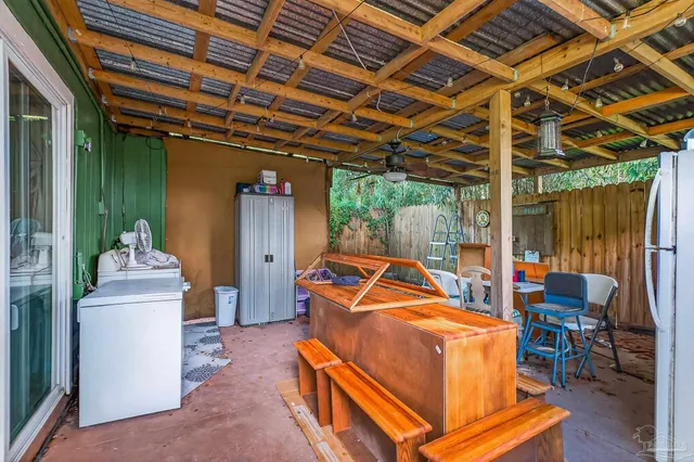 a backyard of a house