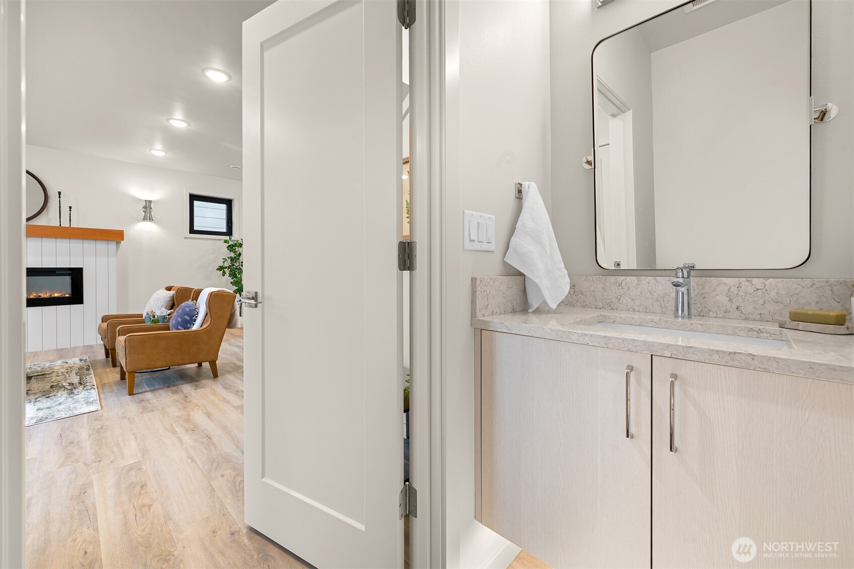 4268 Creston Way Bellingham, WA 98226 - Photo 7 of 40 a en suite bathroom with sink and mirror