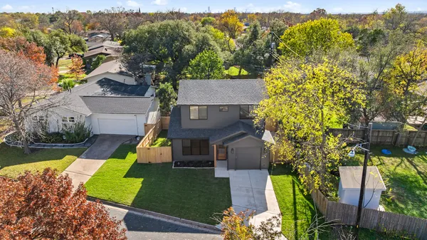 an aerial view of multiple house