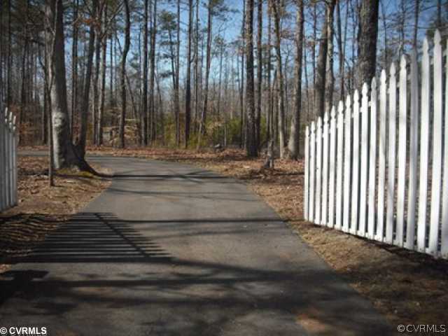 7110 Ledo Road Moseley, VA 23120 - Photo 2 of 12 Exterior Front - View from the Street.....Winding paved driveway through the woods with gate at fencing at front.