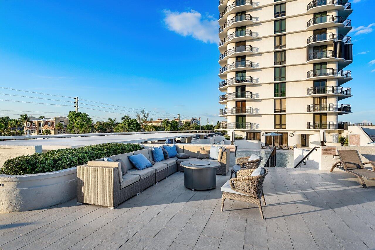 250 South Ocean Boulevard, Unit 10C Boca Raton, FL 33432 - Photo 32 of 33 a view of roof deck with seating space and potted plants