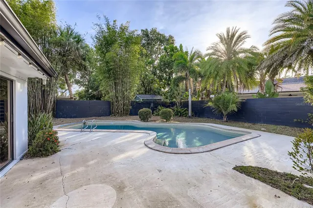 a outdoor view with a seating space