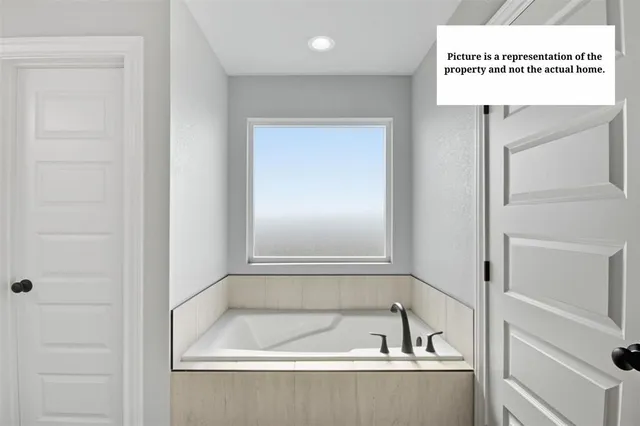 a bathroom with a tub