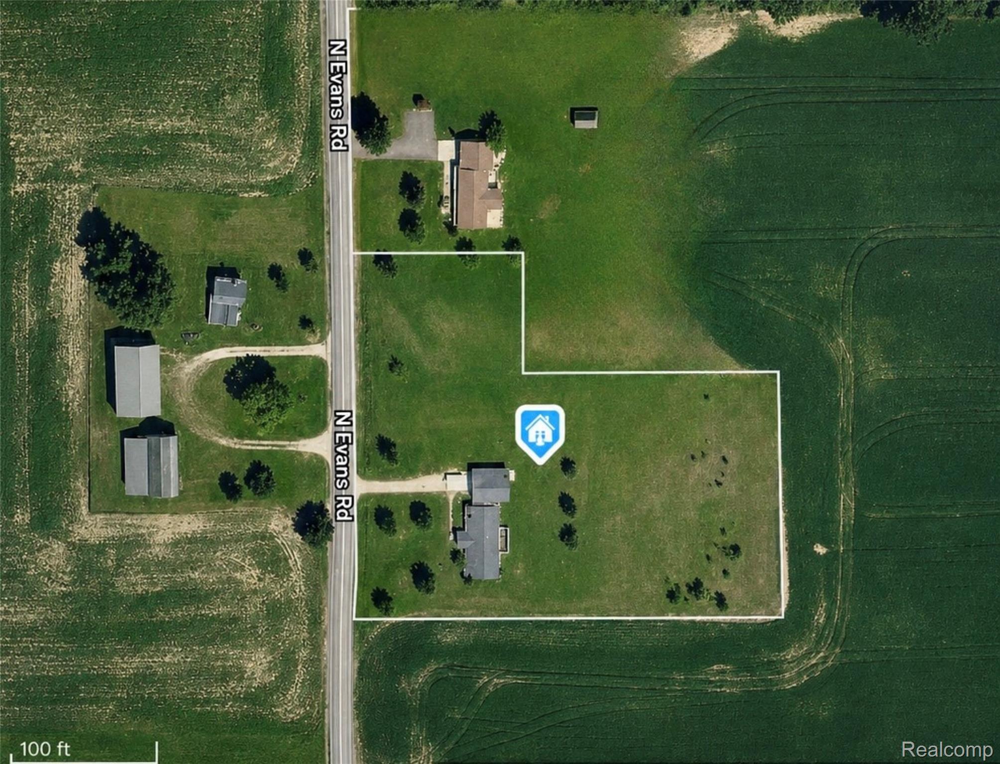 1400 North Every Road Mason, MI 48854 - Photo 33 of 33 Aerial Property View. Illustrating the boundaries and structures of the property