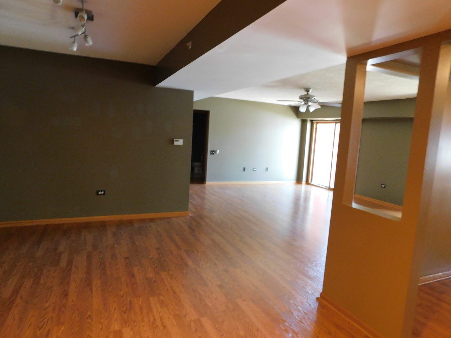 18100 Rita Road, Unit 1B Tinley Park, IL 60477 - Photo 7 of 24 an empty room with wooden floor and mirror