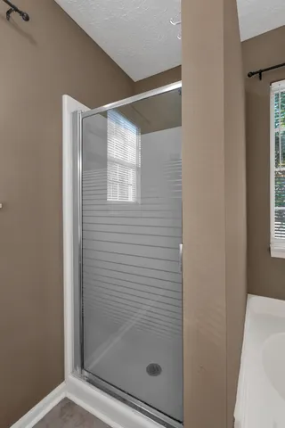 a bathroom with a shower