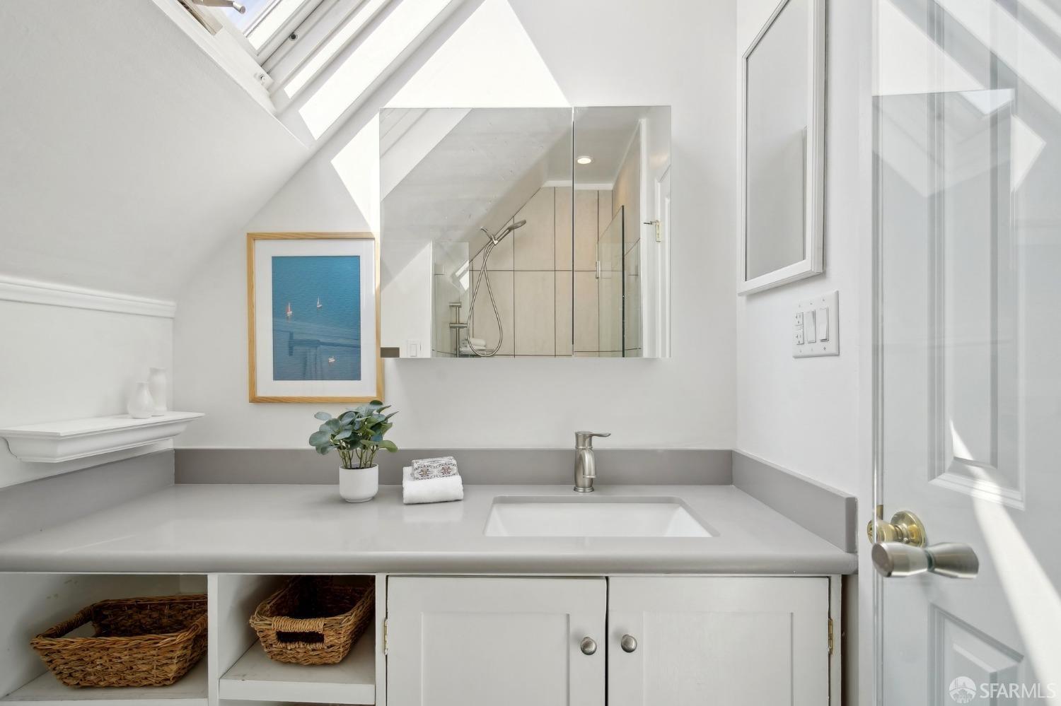 20 Wright Street San Francisco, CA 94110 - Photo 17 of 34 a bathroom with a sink and a mirror