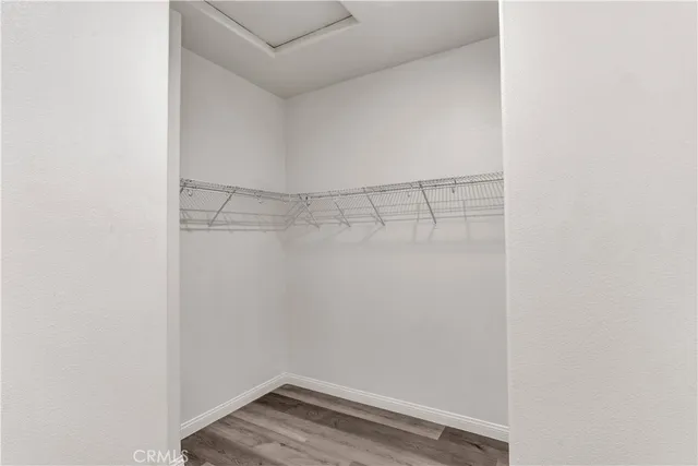 a view of a room with racks on the wall