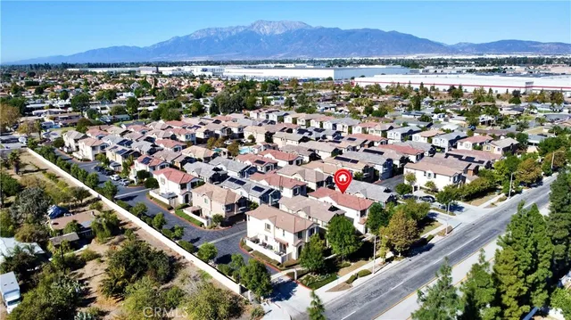 a view of city and mountain