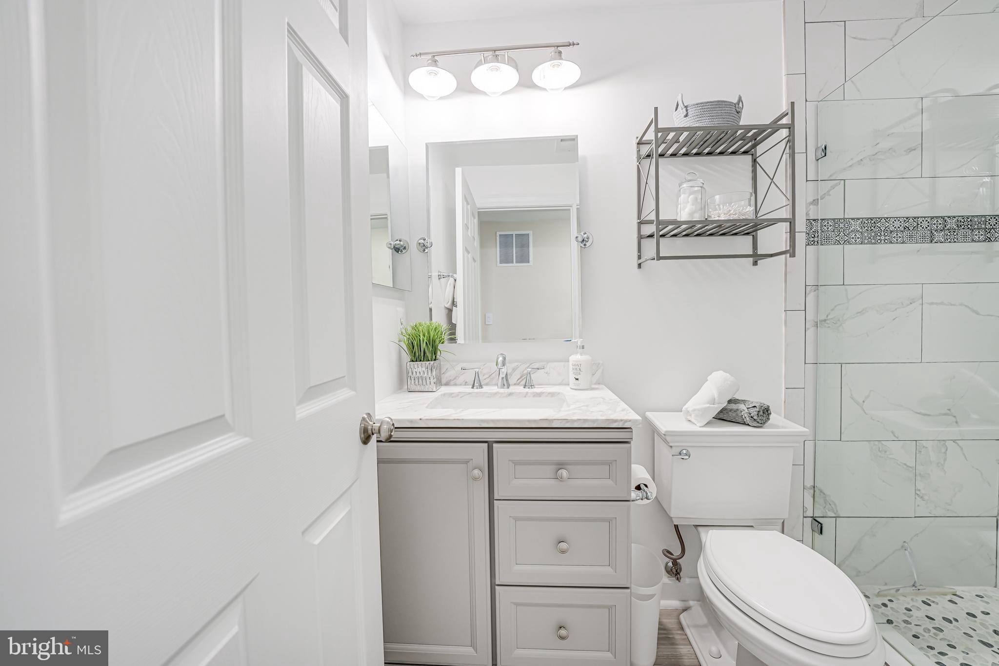 17583 Summer Duck Drive Dumfries, VA 22026 - Photo 40 of 49 a bathroom with a toilet a sink and mirror
