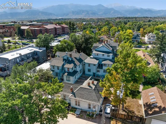 an aerial view of multiple house