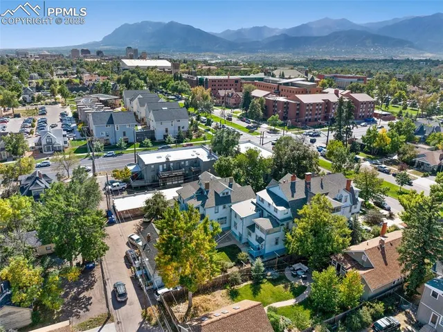 an aerial view of multiple house