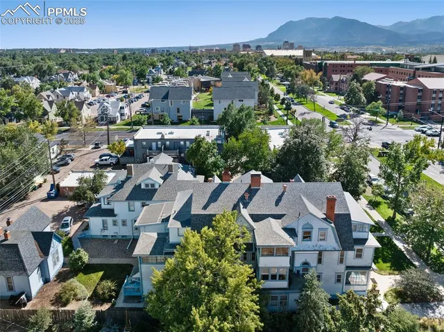 an aerial view of multiple house