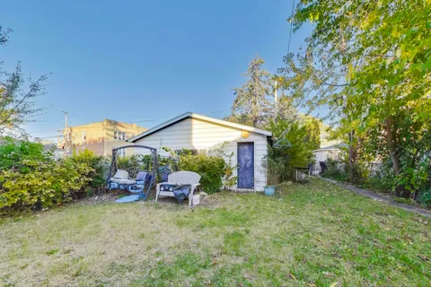 a view of a car parked in garage