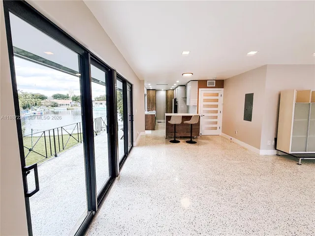 a view of a balcony with city view