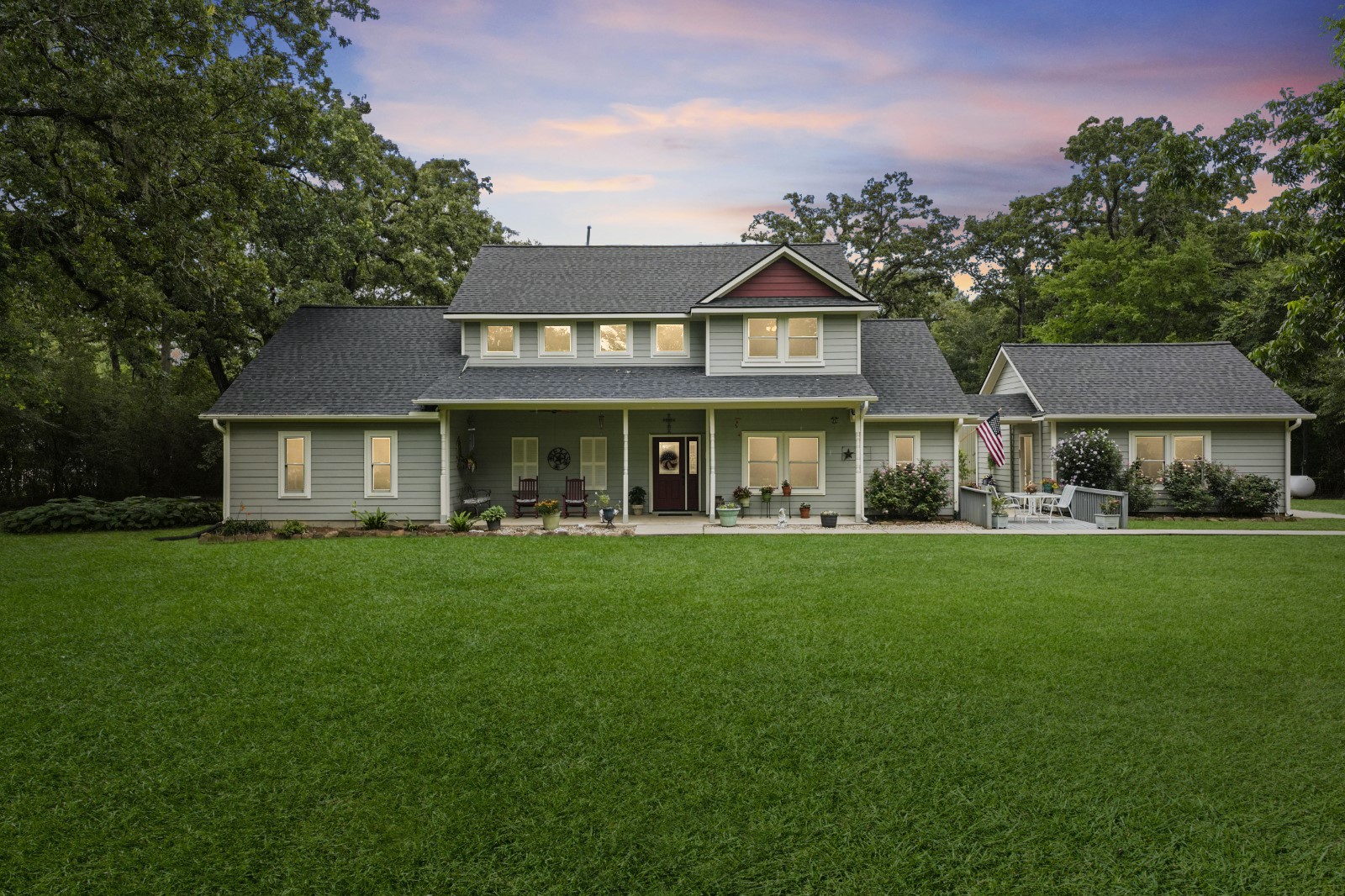 Experience serene living on 4.2 acres with direct access to the scenic Spring Riding Trails.