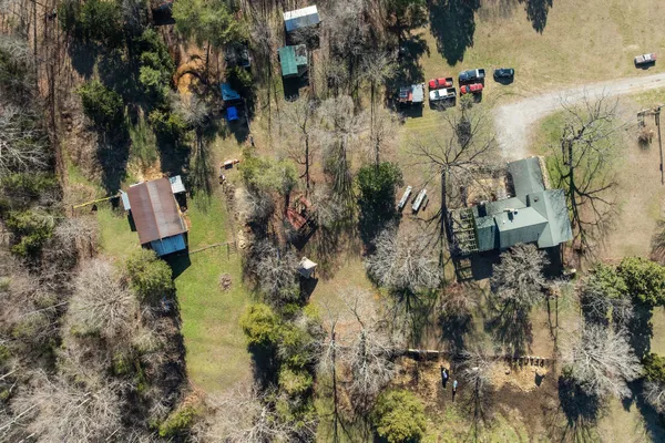 an aerial view of residential house with outdoor space