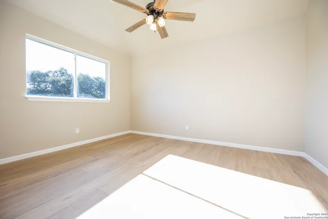 an empty room with a window