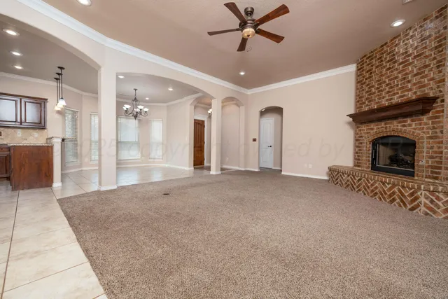 a view of a livingroom with a fireplace