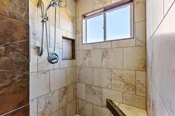 a bathroom with a shower