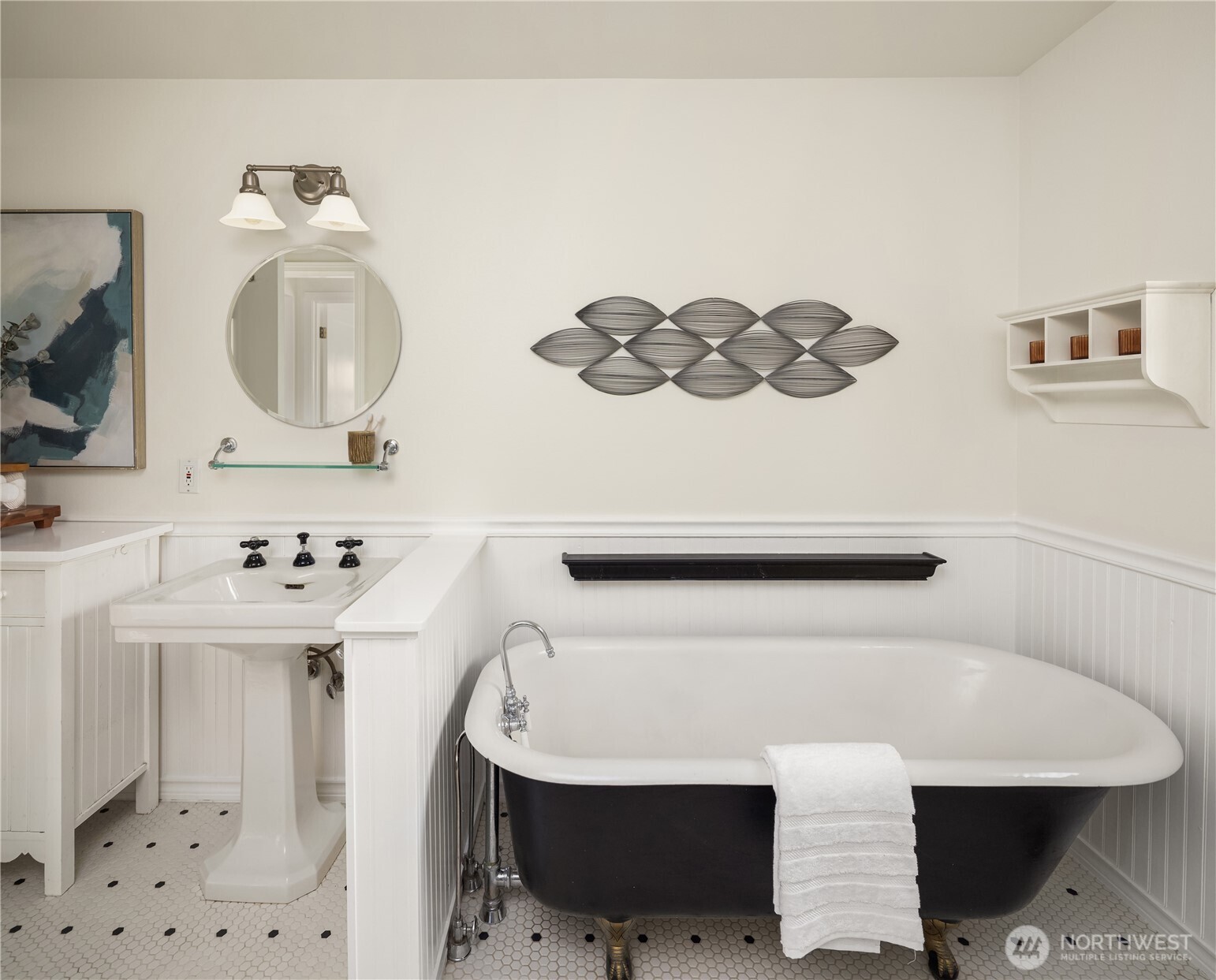 5230 242nd Street Southwest Mountlake Terrace, WA 98043 - Photo 9 of 39 a bathroom with a sink a mirror and vanity