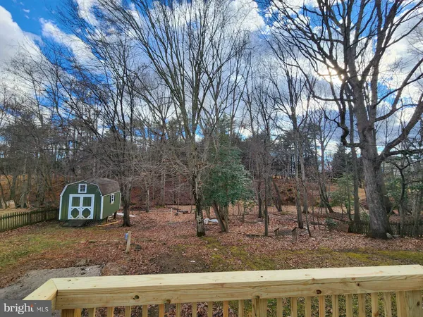 a view of outdoor space with deck and tree