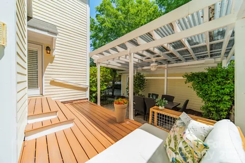 a view of porch with seating space
