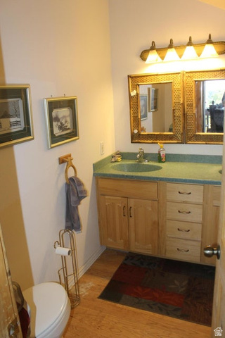 2498 West Silverado Ridge Alton, UT 84710 - Photo 20 of 51 Half bath with light wood-style floors and vanity